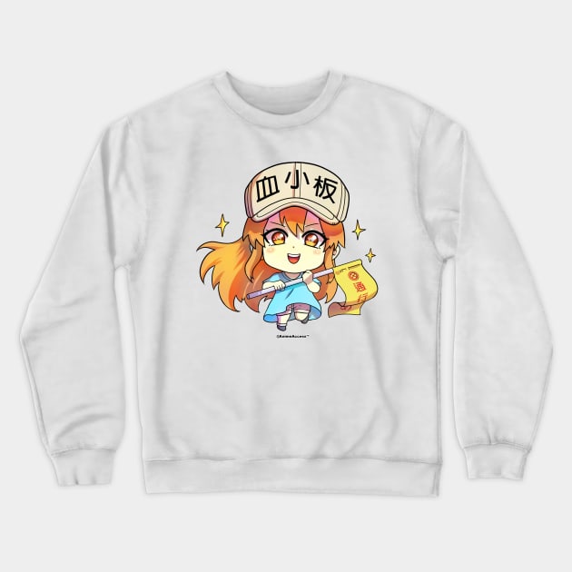 Hataraku Saibou: Cells at Work - Platelet-chan Crewneck Sweatshirt by Anime Access